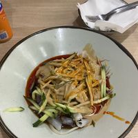 cold noodles in sesame and chill sauce  at Wok 'n Go in Budapest