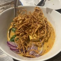 Chiang Mai Noodles Tofu. So good- a but spicy but delicious!! #Veganuary at Blu Arroz Asian Bistro in Stuart