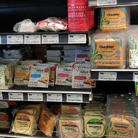 Great vegan cheese selection at Marche Tau in Saint-leonard