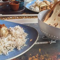 Vegan chana masala with cauliflower, plus naan at Europa Park - SPICES - Cuisines du Monde in Rust