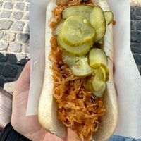 Vegan sauerkraut  at Europa Park - Moby Dick Hot Dogs - Kiosk in Rust