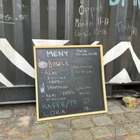 Menu at bär in Gothenburg