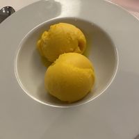 Mango sorbet  at Prima Donnas in West Wickham