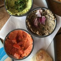 3 types of hummus at Strandschuppen in Busum