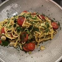 Spaghetti aglio olio (veganisiert, ohne Garnelen)  at Strandschuppen in Busum