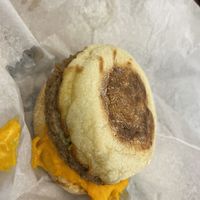 Impossible sausage, cheese, avocado spread, everything bagel seasoning  at Beans & Brews Coffeehouse in Salt Lake City