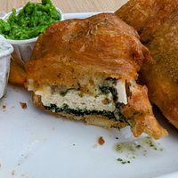 Tofish in batter at Fed By Plants in South East London