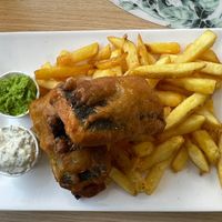 Tofish, chips, peas and tartar sauce   at Fed By Plants in South East London