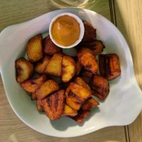Fried plantain at Fed By Plants in South East London