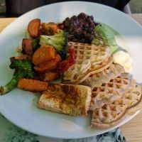 Buckwheat waffles at Fed By Plants in South East London