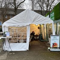 Outside dining  at Fed By Plants in South East London
