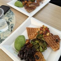 Savoury waffles   at Fed By Plants in South East London