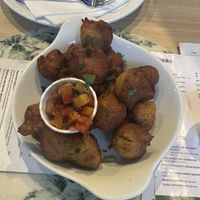 Bean fritters   at Fed By Plants in South East London