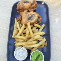 Tofish and chips  at Fed By Plants in South East London