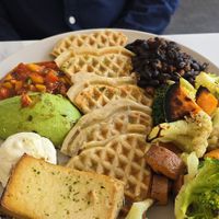 Buckwheat waffles at Fed By Plants in South East London