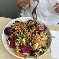 Bean and beetroot salad  at Fed By Plants in South East London