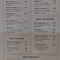 Brunch menu at Shambhala Bakery in Zabljak