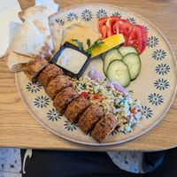 Falafel plate at Shambhala Bakery in Zabljak