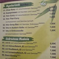menu - all vegan! at China-Thai in Noerdlingen