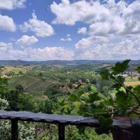 View from the terrace of the restaurant at Osteria Del Vicario in Certaldo