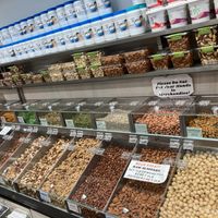 Nut bins at Nuts Factory in New York City