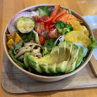 Bowl salad with miso dressing at Bowl Market Juice & Deli in Chigasaki