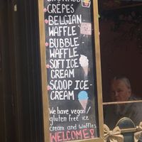 vegan ice cream and waffle  at Cafe Järntorget  in Stockholm