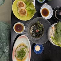 Part of the delicious vegan dinner at Yunominesou in Tanabe