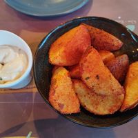 Spicy country-potatoes, homemade at Mint Restaurant - Μέντα εστιατόριο in Nafplion