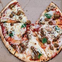 Vegan sausage pizza pick up to 5 toppings at TropQ Pizza in Annapolis