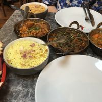Lemon rice, Allo Chana, Vegetables Curry, mushroom rice and Bhindi Dupyaza  at Khan Spices Indian Restaurant in Trim