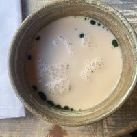 Creamy cold soup  at TATI in Budapest