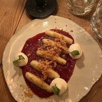 Homemade walnut noodles  at TATI in Budapest