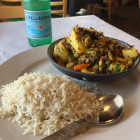 Bombay Aloo. Potatoes cooked with mustard seed and curry leaves. Slightly dry but very good. at Tandoor Restaurant in Bloomington