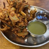 Vegan bhajis  at Manjit's Kitchen in Leeds