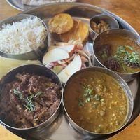 Vegan thali and roti   at Manjit's Kitchen in Leeds