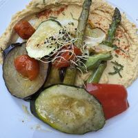 Hummus and roasted vegetables   at Bacalhoeiro in Vila Nova De Gaia