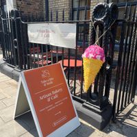 Exterior and outdoor seating  at Take A Bite And Smile in South West London
