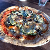 Mamma Rosa Pizza with Vegan Mozzarella at Tramonti  in Santa Cruz