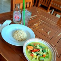 Green curry at Anchan Vegetarian Restaurant in Chiang Mai