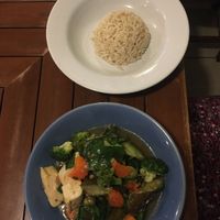 *Special Request* Long Eggplant and Broccoli at Anchan Vegetarian Restaurant in Chiang Mai