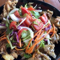 Banana blossom salad  at Anchan Vegetarian Restaurant in Chiang Mai