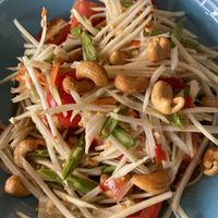 spicy som tam  at Anchan Vegetarian Restaurant in Chiang Mai