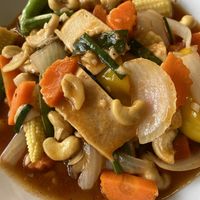 tofu cashew stir fry  at Anchan Vegetarian Restaurant in Chiang Mai