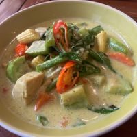 Green curry   at Anchan Vegetarian Restaurant in Chiang Mai