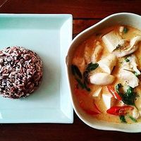 Panang curry at Anchan Vegetarian Restaurant in Chiang Mai