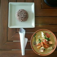 massaman curry at Anchan Vegetarian Restaurant in Chiang Mai