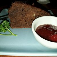 Banana choco vegan cake at Anchan Vegetarian Restaurant in Chiang Mai