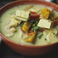 Gorgeous Pumpkin Green Curry  at Anchan Vegetarian Restaurant in Chiang Mai