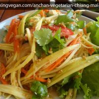 Mango salad at Anchan Vegetarian Restaurant in Chiang Mai